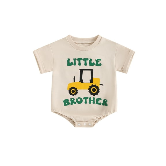 Bagilaanoe Newborn Baby Boy Summer Rompers Letter Print Short Sleeve Bodysuits 3M 6M 12M 18M Infant Casual One Piece Short Jumpsuit