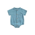 thumbnail image 1 of Bagilaanoe Newborn Baby Boy Summer Rompers Short Sleeve Bodysuits 3M 6M 12M 18M Infant Casual One Piece Short Jumpsuit, 1 of 7
