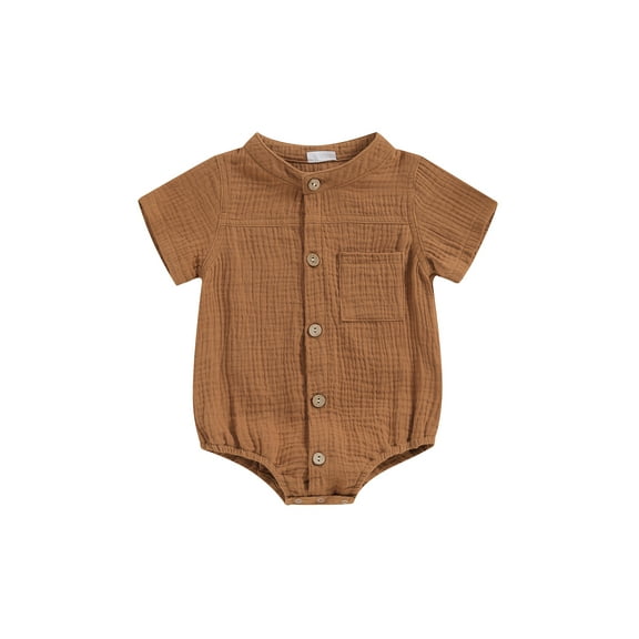 Bagilaanoe Newborn Baby Boy Summer Rompers Short Sleeve Bodysuits 3M 6M 12M 18M Infant Casual One Piece Short Jumpsuit