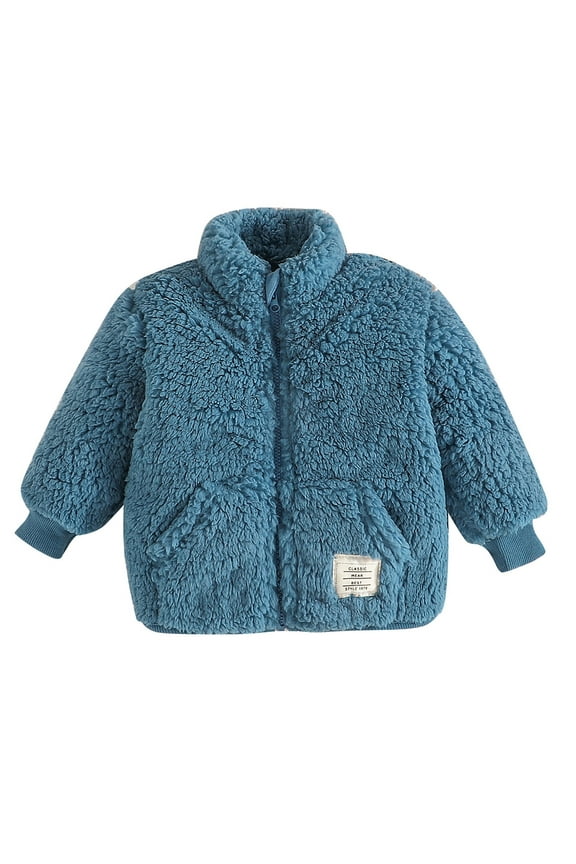 Newborn Baby Boy Winter Fleece Coat Casual Zipped Sweatshirt Long Sleeve Jacket 3M 6M 9M 12M 18M 24M Infant Fall Loose Outwear