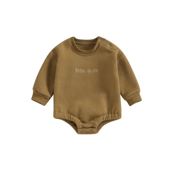 Bagilaanoe Newborn Baby Boy Winter Warm Romper Sweatshirt Long Sleeve Bodysuits Letter Embroidery Pullover 3M 6M 12M 18M Infant Casual Tee Tops