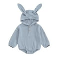 thumbnail image 1 of Bagilaanoe Newborn Baby Boys Easter Rompers Long Sleeve Hooded Bodysuits 3M 6M 12M 18M Infant Spring One Piece Jumpsuit, 1 of 8