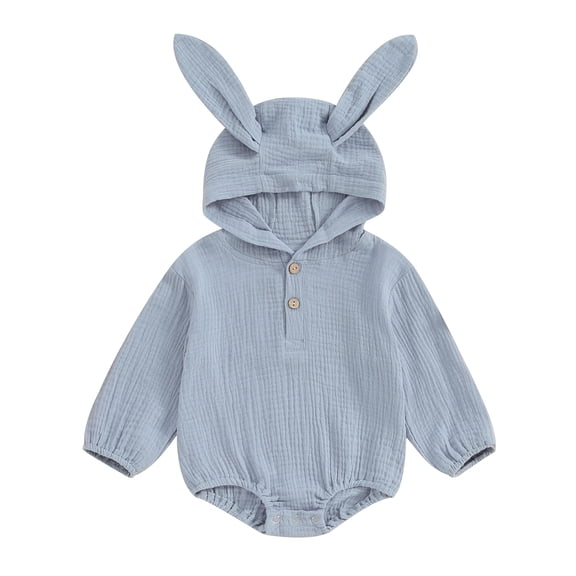 Bagilaanoe Newborn Baby Boys Easter Rompers Long Sleeve Hooded Bodysuits 3M 6M 12M 18M Infant Spring One Piece Jumpsuit