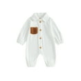 thumbnail image 1 of Bagilaanoe Newborn Baby Boys Fall Jumpsuit Newborn Contrast Color Long Sleeve Bodysuit 3M 6M 9M 12M Infant Winter Warm One Piece Romper, 1 of 9