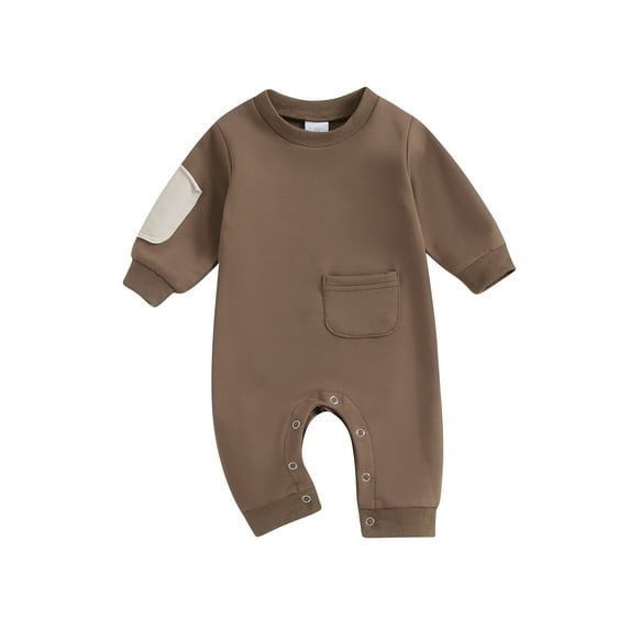 Bagilaanoe Newborn Baby Boys Fall Jumpsuit Patchwork Long Sleeve Bodysuit 3M 6M 12M 18M Infant Casual One Piece Romper