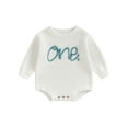 thumbnail image 1 of Bagilaanoe Newborn Baby Boys Girl Knitted Romper Sweater Long Sleeve Bodysuits Letter Embroidered Pullover 9M 12M 18M Infant Warm Jumpers Tops Fall Loose Knitwear, 1 of 9
