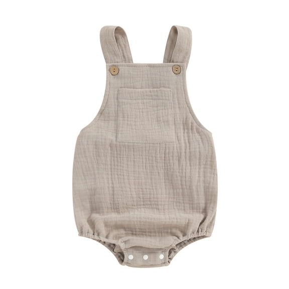 Bagilaanoe Newborn Baby Boys Girl Rompers Sleeveless Bodysuits 3M 6M 12M 18M 24M Infant Cotton Linen One Piece Jumpsuit