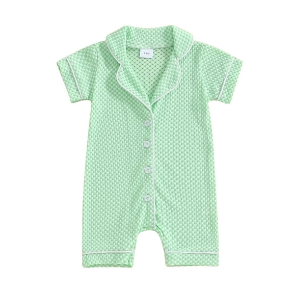 Bagilaanoe Newborn Baby Boys Girls One-pieces Textured Short Sleeve Jumpsuit 3M 6M 9M 12M 18M Infant Romper Casual Clothing
