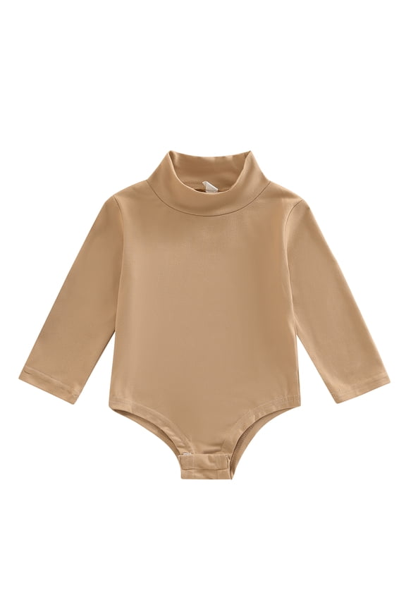 Newborn Baby Boys Girls Rompers Tops Long Sleeve Turtleneck Bodysuit 6M 12M 18M 24M Infant One Piece Jumpsuit