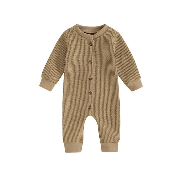 Bagilaanoe Newborn Baby Boys Knit Jumpsuit Long Sleeve Bodysuit 3M 6M 12M 18M Infant Fall Winter One Piece Romper