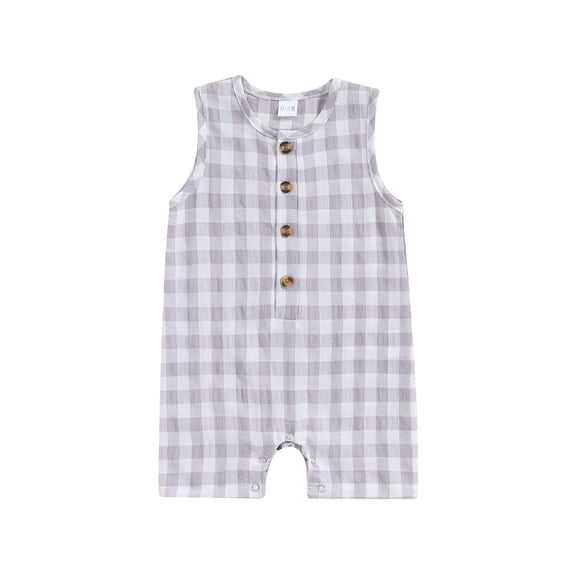 Bagilaanoe Newborn Baby Boys One-pieces Plaid Print Short Sleeve Jumpsuit 3M 6M 12M 18M Infant Romper Casual Clothing