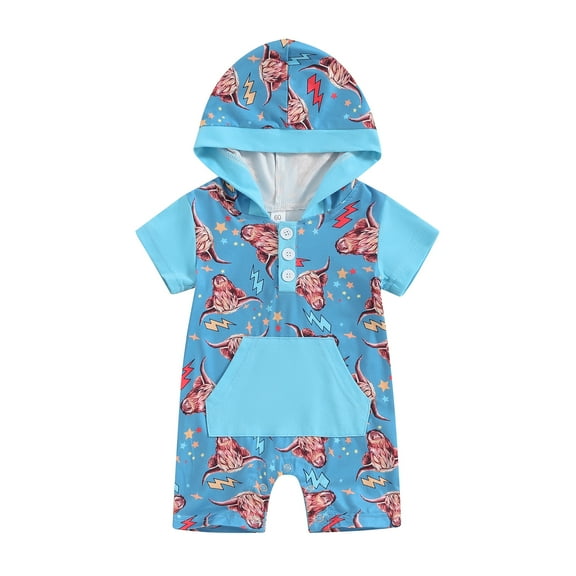 Bagilaanoe Newborn Baby Boys One-pieces Print Sleeveless Hooded Jumpsuit 3M 6M 12M 18M Infant Romper Casual Clothing