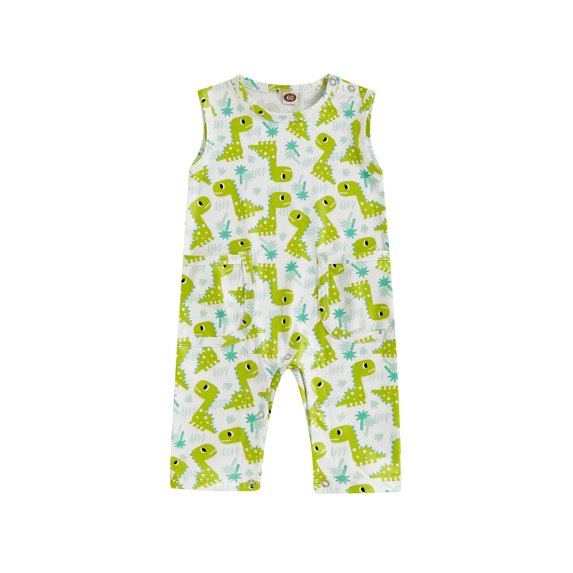 Bagilaanoe Newborn Baby Boys One-pieces Print Sleeveless Jumpsuit 3M 6M 12M 18M Infant Romper Summer Casual Clothing