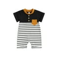 thumbnail image 1 of Bagilaanoe Newborn Baby Boys One-pieces Stripe Print Short Sleeve Jumpsuit 3M 6M 9M 12M Infant Romper Summer Casual Clothing, 1 of 7