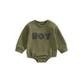 thumbnail image 1 of Bagilaanoe Newborn Baby Boys Oversized Romper Sweatshirt Long Sleeve Bodysuits Letter Print Pullover 3M 6M 12M 18M Infant Casual Tee Tops, 1 of 8