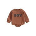 thumbnail image 1 of Bagilaanoe Newborn Baby Boys Oversized Romper Sweatshirt Long Sleeve Bodysuits Letter Print Pullover 3M 6M 12M 18M Infant Casual Tee Tops, 1 of 8