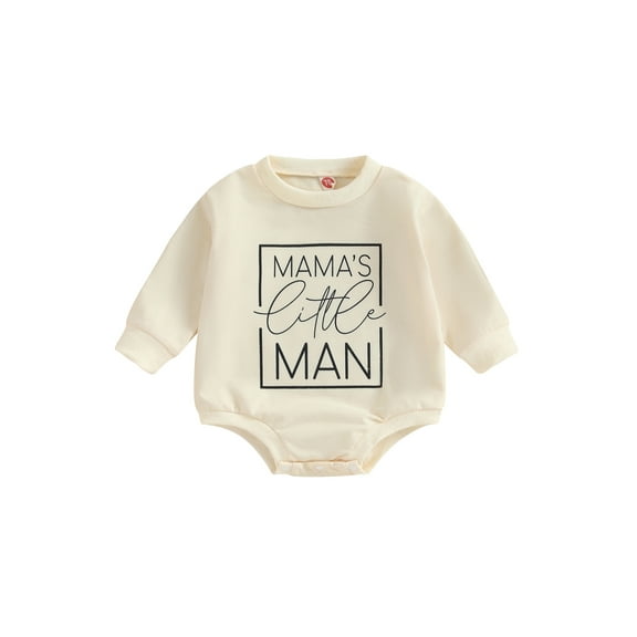 Bagilaanoe Newborn Baby Boys Oversized Romper Sweatshirt Long Sleeve Bodysuits Letter Print Pullover 6M 12M 18M 24M Infant Casual Tee Tops