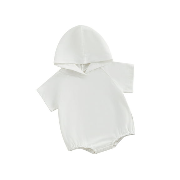 Bagilaanoe Newborn Baby Boys Rompers Short Sleeve Hooded Bodysuits 3M 6M 12M 18M Infant Summer One Piece Jumpsuit