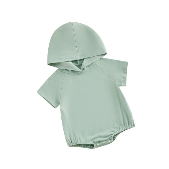 Bagilaanoe Newborn Baby Boys Rompers Short Sleeve Hooded Bodysuits 3M 6M 12M 18M Infant Summer One Piece Jumpsuit