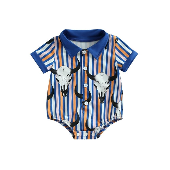Bagilaanoe Newborn Baby Boys Rompers Stripes Print Short Sleeve Bodysuit 3M 6M 12M 18M Infant Summer One Piece Jumpsuit