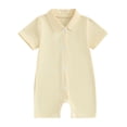 thumbnail image 1 of Bagilaanoe Newborn Baby Boys Shirt Jumpsuit Short Sleeve Bodysuit 6M 12M 18M 24M Infant Summer One Piece Romper, 1 of 7