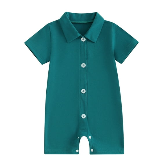 Bagilaanoe Newborn Baby Boys Shirt Jumpsuit Short Sleeve Bodysuit 6M 12M 18M 24M Infant Summer One Piece Romper