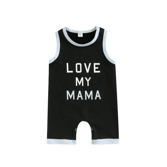 Bagilaanoe Newborn Baby Boys Summer Jumpsuit Letters Print Sleeveless Bodysuit 6M 12M 18M 24M Infant Casual One Piece Romper