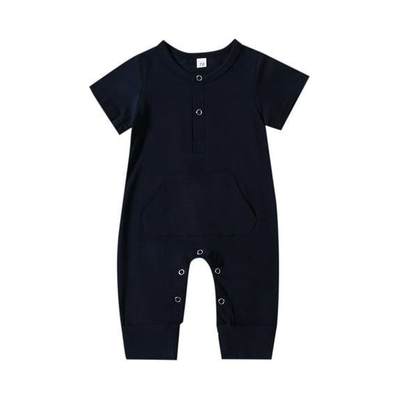 Bagilaanoe Newborn Baby Boys Summer Jumpsuit Short Sleeve Bodysuit 3M 6M 12M 18M 24M Infant Casual One Piece Romper