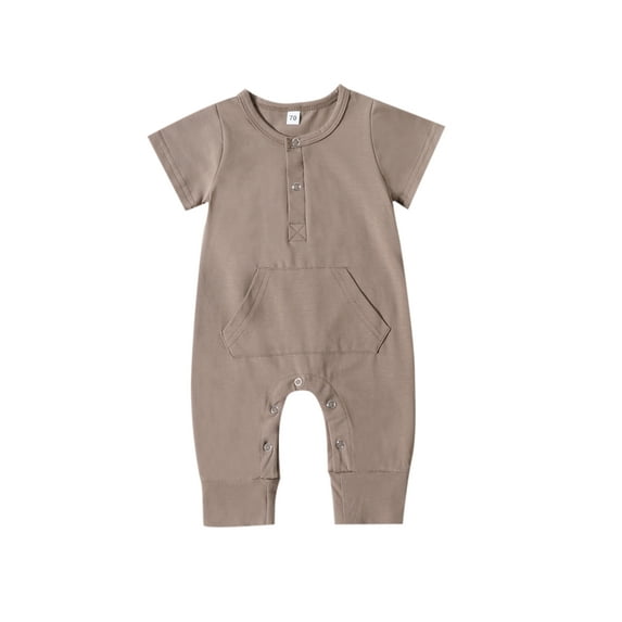Bagilaanoe Newborn Baby Boys Summer Jumpsuit Short Sleeve Bodysuit 3M 6M 12M 18M 24M Infant Casual One Piece Romper