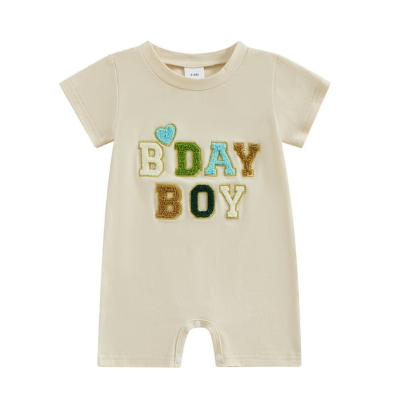 Bagilaanoe Newborn Baby Boys Summer Jumpsuit Shorts Letter Embroider Short Sleeve Bodysuit 3M 6M 12M 18M Infant Casual One Piece Romper