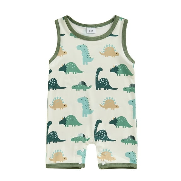 Bagilaanoe Newborn Baby Boys Summer Jumpsuit Shorts Print Sleeveless Bodysuit 3M 6M 12M 18M Infant One Piece Romper