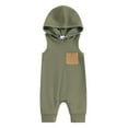 thumbnail image 1 of Bagilaanoe Newborn Baby Boys Summer One-pieces Contrast Color Sleeveless Hooded Jumpsuit 3M 6M 12M 18M Infant Romper Casual Clothing, 1 of 8