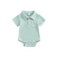 thumbnail image 1 of Bagilaanoe Newborn Baby Boys Summer Rompers Short Sleeve Bodysuits 3M 6M 12M Infant Casual One Piece Short Jumpsuit, 1 of 7