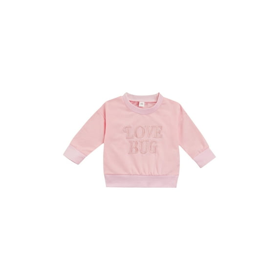Bagilaanoe Newborn Baby Girl Boy Casual Sweatshirt Long Sleeve Letter Embroidery Pullover 3M 6M 12M 18M 24M Infant Loose Tee Tops