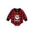 thumbnail image 1 of Bagilaanoe Newborn Baby Girl Boy Christmas Romper Sweatshirt Long Sleeve Bodysuit Elk/Santa Claus Print Pullover 3M 6M 12M 18M Infant Fall Tee Tops, 1 of 9