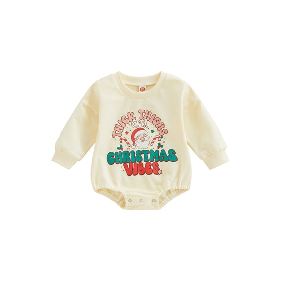 Bagilaanoe Newborn Baby Girl Boy Christmas Romper Sweatshirt Long Sleeve Bodysuit Print Pullover 6M 12M 18M 24M Infant Casual Tee Tops