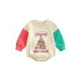 thumbnail image 1 of Bagilaanoe Newborn Baby Girl Boy Christmas Romper Sweatshirt Long Sleeve Bodysuit Santa Claus/Tree Print Pullover 6M 12M 18M 24M Infant Fall Tee Tops, 1 of 8