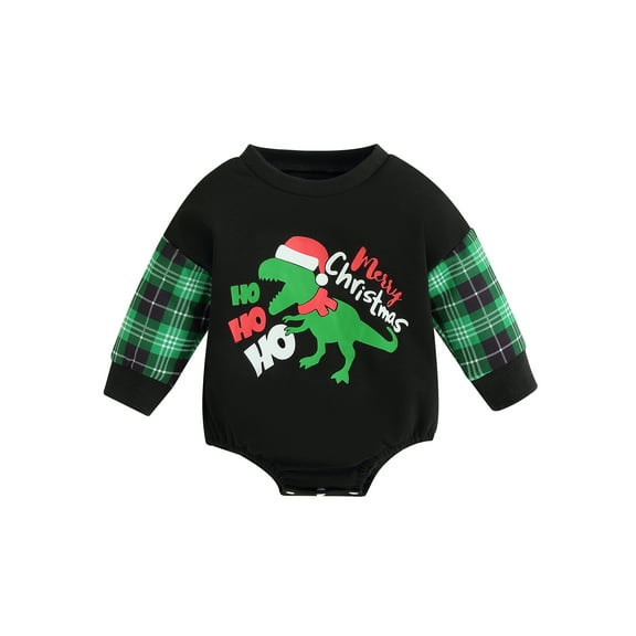 Bagilaanoe Newborn Baby Girl Boy Christmas Romper Sweatshirt Long Sleeve Bodysuits Deer Santa Print Pullover 3M 6M 9M 12M Infant Casual Tee Tops