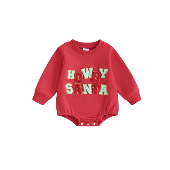 Bagilaanoe Newborn Baby Girl Boy Christmas Romper Sweatshirt Long Sleeve Bodysuits Letter Embroidery Pullover 3M 6M 12M 18M Infant Casual Tee Tops