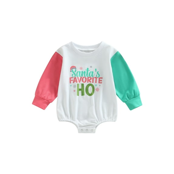 Bagilaanoe Newborn Baby Girl Boy Christmas Rompers Snowflake Letter Print Long Sleeve Bodysuits 6M 12M 18M 24M Infant Casual One Piece Short Jumpsuit