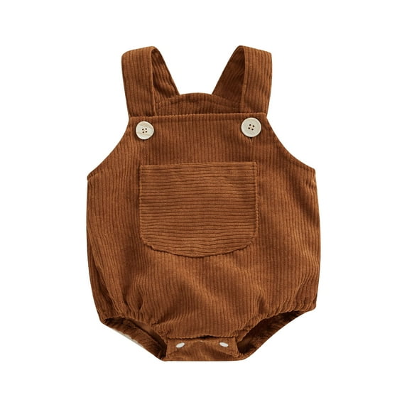 Bagilaanoe Newborn Baby Girl Boy Corduroy Rompers Solid Color Sleeveless Bodysuits 3M 6M 12M 18M 24M Infant Fall Casual One Piece Short Jumpsuit