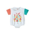 thumbnail image 1 of Bagilaanoe Newborn Baby Girl Boy Easter Rompers Bunny Letter Print Short Sleeve Bodysuits 6M 12M 18M 24M Infant Casual One Piece Short Jumpsuit, 1 of 8