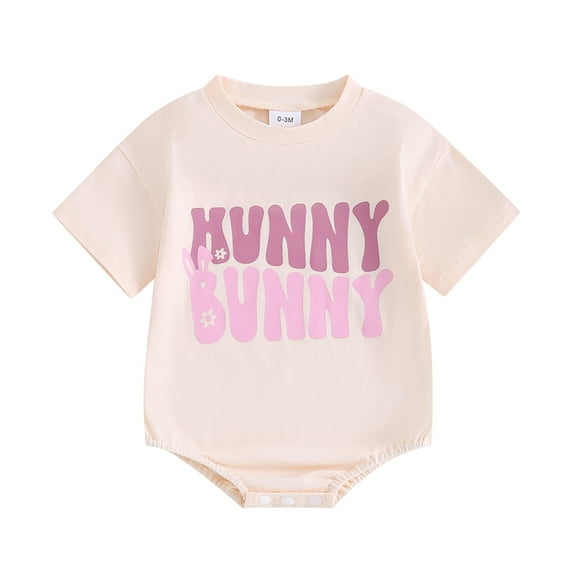 Bagilaanoe Newborn Baby Girl Boy Easter Rompers Daisy Letter Print Short Sleeve Bodysuits 3M 6M 12M 18M 24M Infant Casual One Piece Short Jumpsuit