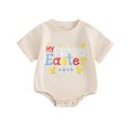 thumbnail image 1 of Bagilaanoe Newborn Baby Girl Boy Easter Rompers Letter Print Short Sleeve Bodysuits 3M 6M 12M 18M Infant Casual One Piece Short Jumpsuit, 1 of 8