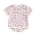 thumbnail image 1 of Bagilaanoe Newborn Baby Girl Boy Easter Rompers Print Short Sleeve Bodysuits 3M 6M 12M 18M Infant Casual One Piece Short Jumpsuit, 1 of 7