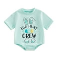 thumbnail image 1 of Bagilaanoe Newborn Baby Girl Boy Easter Rompers Print Short Sleeve Bodysuits 3M 6M 12M 18M Infant Casual One Piece Short Jumpsuit, 1 of 8