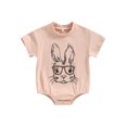 thumbnail image 1 of Bagilaanoe Newborn Baby Girl Boy Easter Rompers Rabbit Print Short Sleeve Bodysuits 3M 6M 12M 18M 24M Infant Casual One Piece Short Jumpsuit, 1 of 8