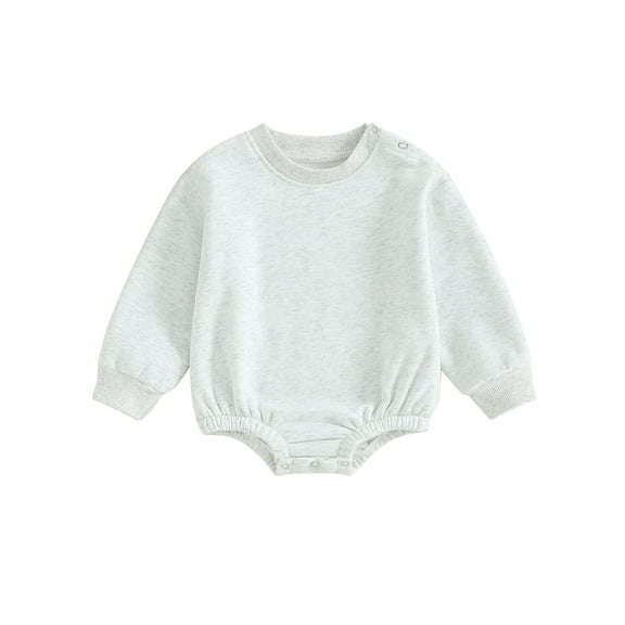 Bagilaanoe Newborn Baby Girl Boy Fleece Romper Sweatshirt Long Sleeve Bodysuits Pullover 3M 6M 9M 12M 18M Infant Fall Casual Tee Tops