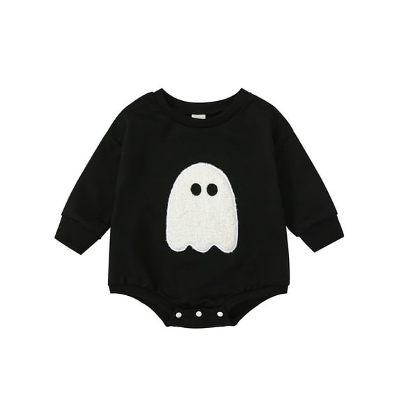 Bagilaanoe Newborn Baby Girl Boy Halloween Romper Sweatshirt Long Sleeve Bodysuits Print Pullover 6M 12M 18M 24M Infant Casual Tee Tops