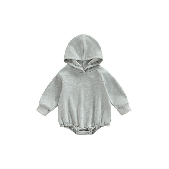 Bagilaanoe Newborn Baby Girl Boy Hood Romper Sweatshirt Long Sleeve Bodysuit Pullover 3M 6M 12M 18M Infant Casual Tee Tops
